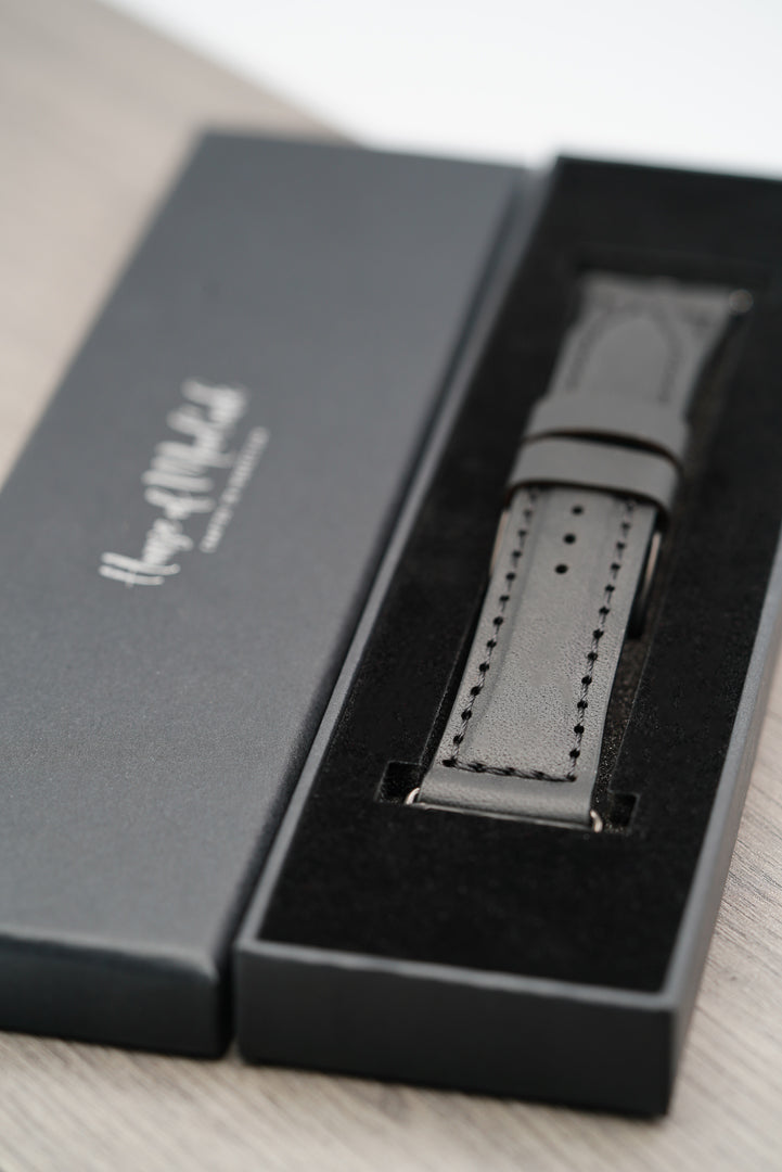 Leather Apple Watch Strap - Handmade - Black