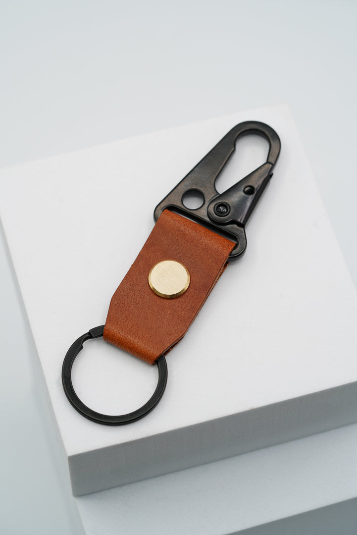 Leather Keyring - Buck Brown