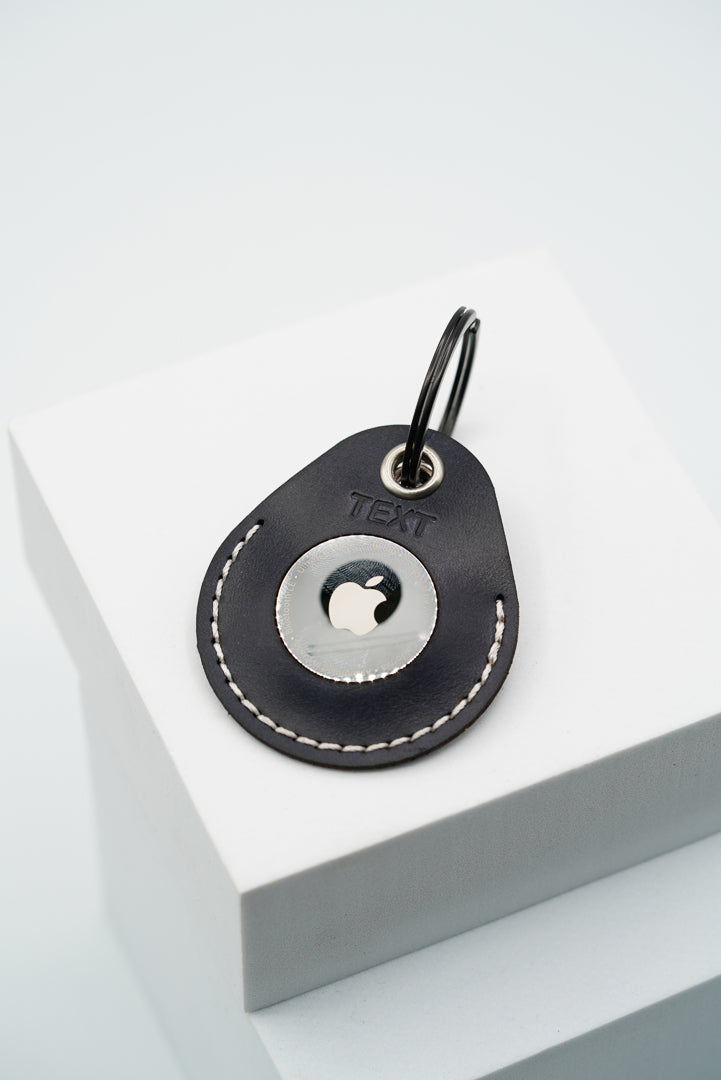 Personalised Handmade Leather AirTag Case - Navy