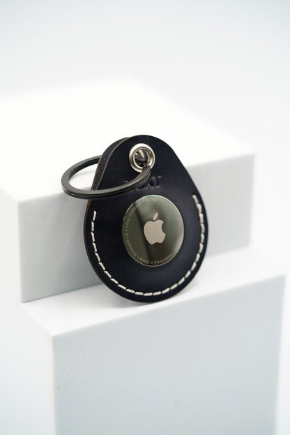 Personalised Handmade Leather AirTag Case - Navy
