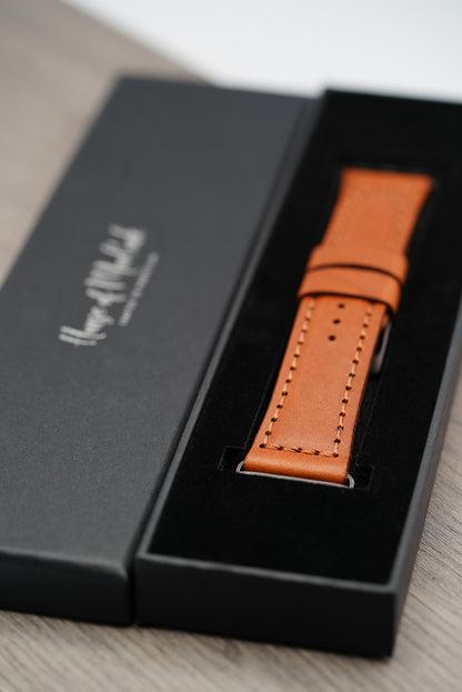 Leather Apple Watch Strap - Handmade - Buck Brown