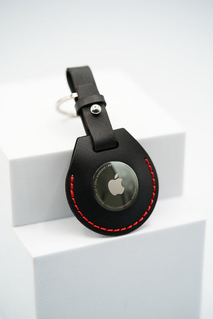 Handmade Leather AirTag Case - Black