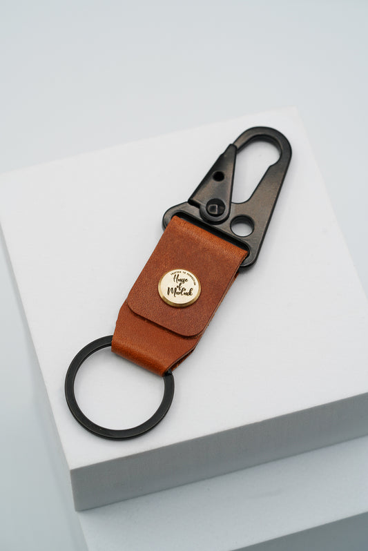 Leather Keyring - Buck Brown