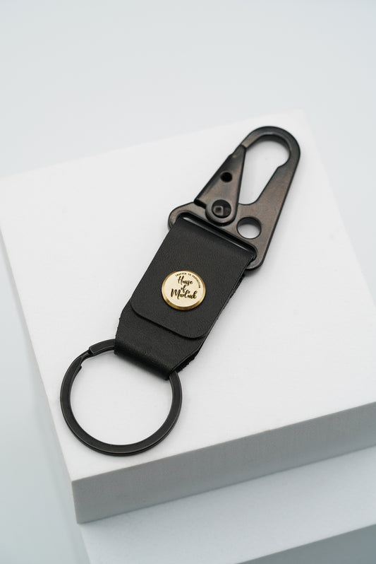 Leather Keyring - Black